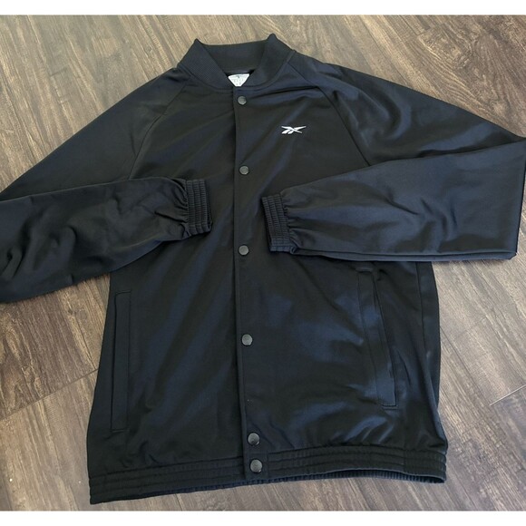 Reebok Men's Regular-Fit Snap-Button Front Jacket Black Size S - Picture 4 of 8